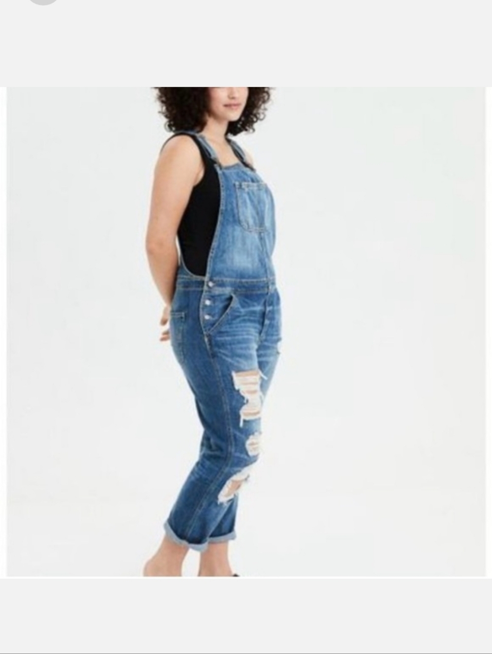 American Eagle Distressed Tomgirl Overalls Bibs Sz Xl